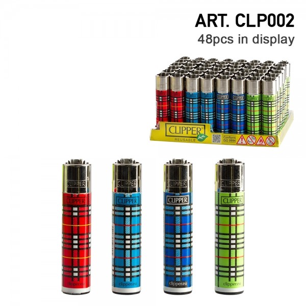 Clipper | Table Print refillable lighters with 4 different designs - 48pcs in display