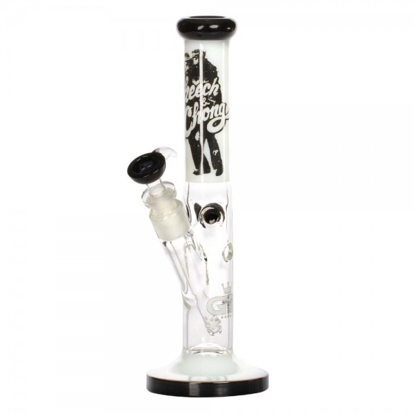 Grace Glass | Cheech &amp; Chong &#039;Peace&#039; - Bong droit blanc H:30cm - Ø:38mm - SG:18.8mm