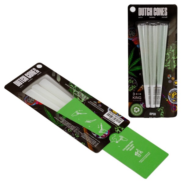 Dutch Cones | KS White Pre-Rolled Cones 3pcs in pack &amp; 50 packs in Display