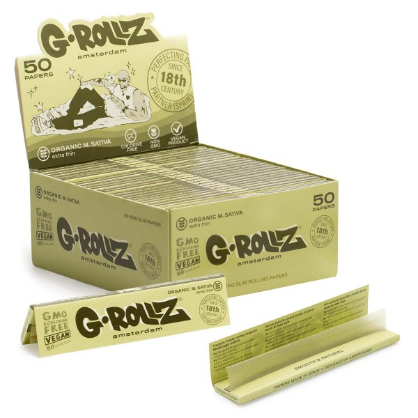 G-Rollz | Medicago Sativa Extra Thin - 50 KS Slim Papers (50 Booklets Display)