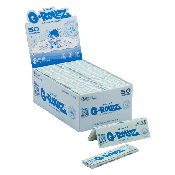 G-Rollz | Lightly Dyed Blue - 50 &#039;1¼&#039; Papers (50 Booklets Display)