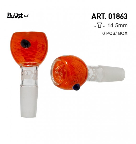 Boost | Fumed Glass Bowl- Orange- SG:14.5mm- 6pcs in a display