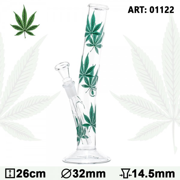 Blatt | Multi Leaf Kater Glas Bong-H:26cm-Ø:32mm-Fassung:14.5mm