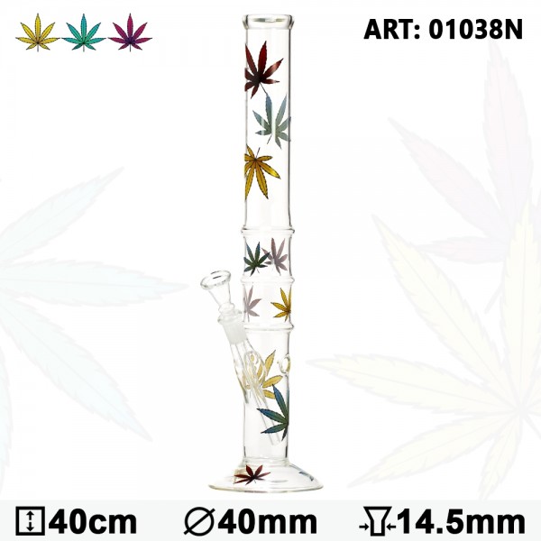 Leaf | Multi Leaf Glass Bong - H:40cm- Ø:40mm- Socket:14.5mm