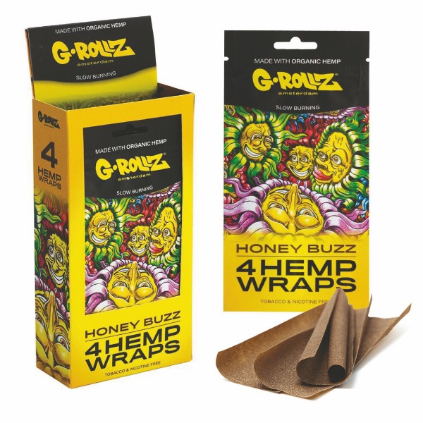 G-Rollz | 4x Honey Flavored Hemp Wraps (15 Pack Display, 60 Blunts)