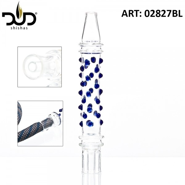 DUD Shisha | Hookah Mouthpiece with blue glass beads- Ø:30mm- L:21cm