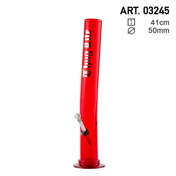 Thug Life | Acrylic Red Bong H:41cm - Ø:50mm