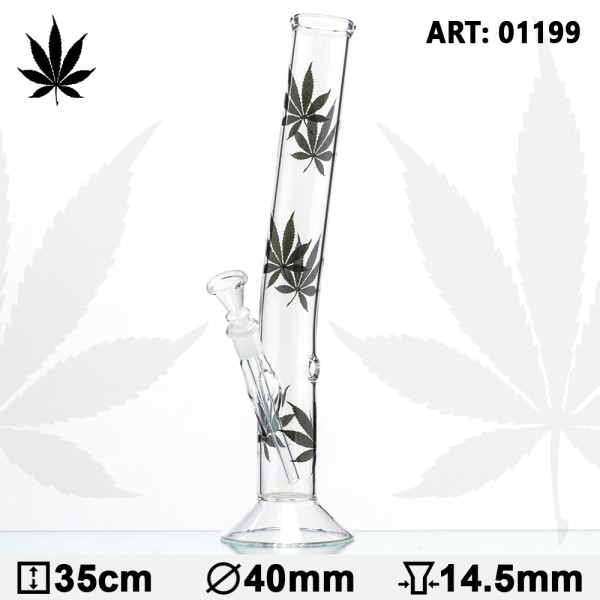 Leaf | Multi Leaf Hangover Glass Bong-H:35cm-Ø:40mm-Socket:14.5mm