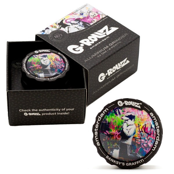 G-Rollz | Banksy Graffiti &#039;Praying Boy&#039; 4part Grinder - 43mm - 6pc In Display