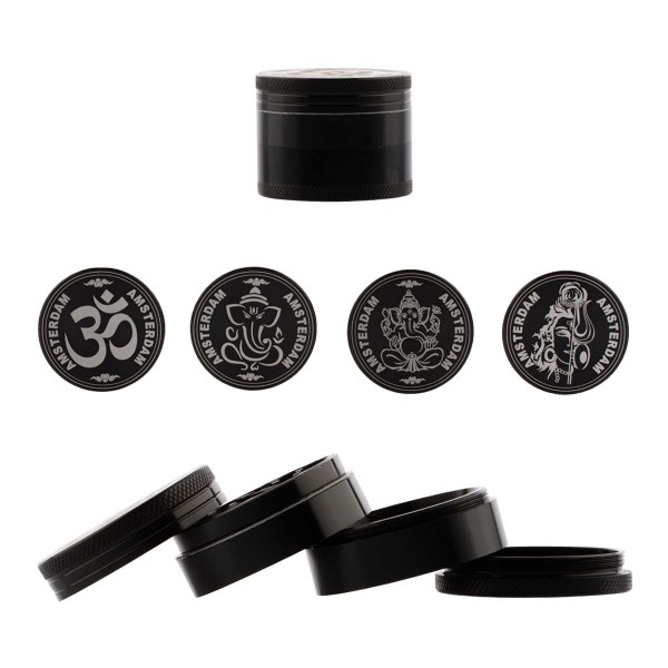 Amsterdam | Mix Grinder with Ganash, OM, Shiva logo 4part- Ø:50mm- 12pcs/box