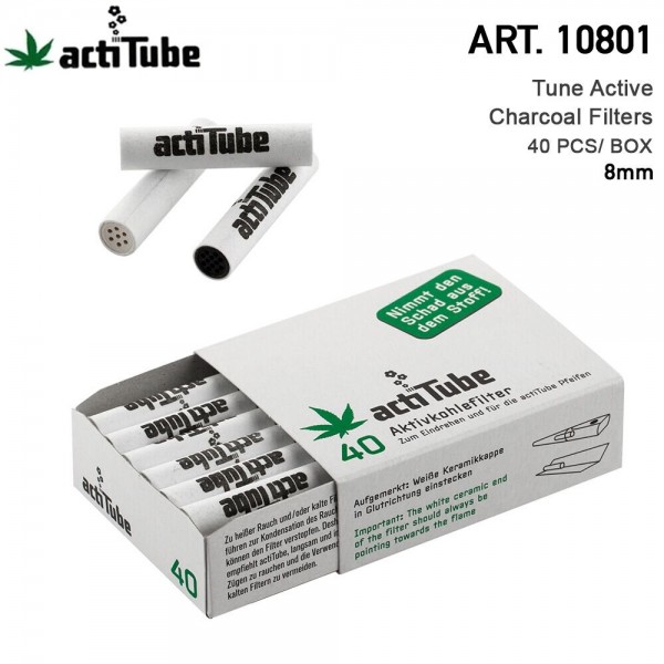 actiTube | Filtres à charbon actif paquet de 40pcs 8mm