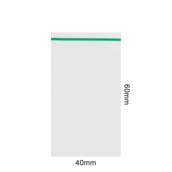 Amsterdam | Zipper Bags 40mm x 60mm 70µ (MU) Green 1000pcs in a display