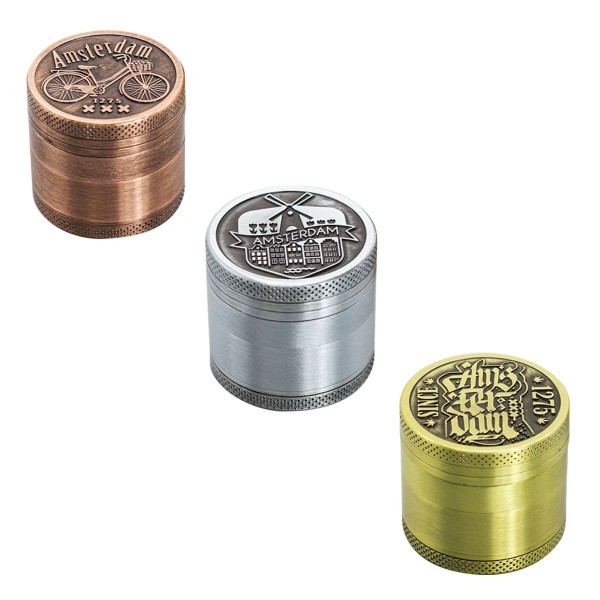 Amsterdam Classic 4part Zinc Grinder 40 mm 12 pcs Mixed Display