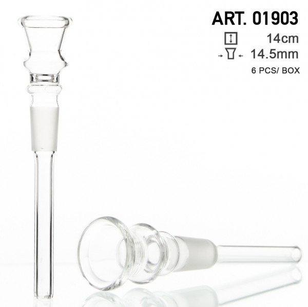 Amsterdam | Glass Chillum - Socket:14.5mm - small hole - L:14cm-6pcs/box
