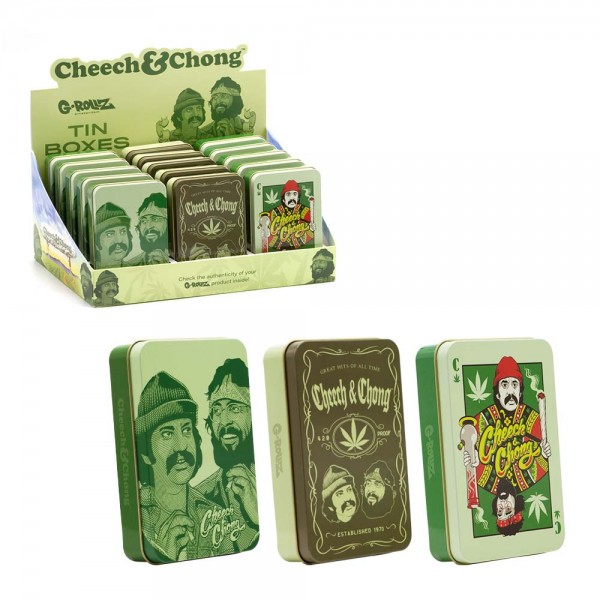 G-Rollz | Cheech &amp; Chong(TM) - Medium Storage Boxes 15pcs in Display - 11.5x6.5x2.3 cm