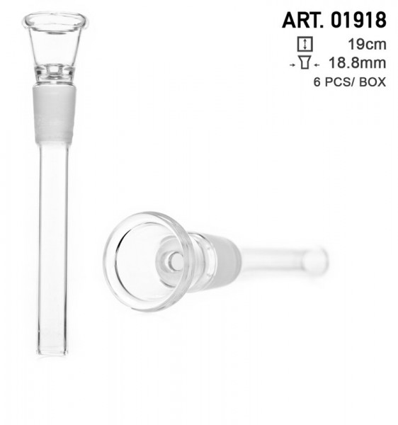 Amsterdam | Glass Chillum - SG:18.8mm - small hole- L:19cm- 6pcs/box