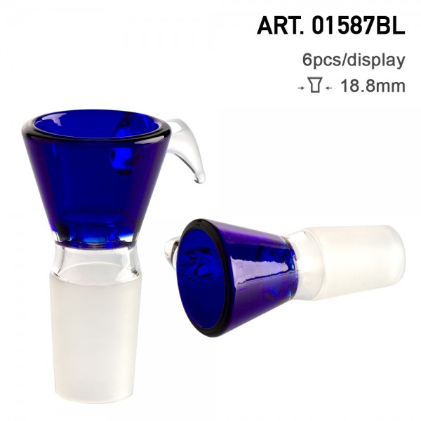 Amsterdam | Glass Bowl with a blue handle - SG:18.8 mm - 6pcs in display