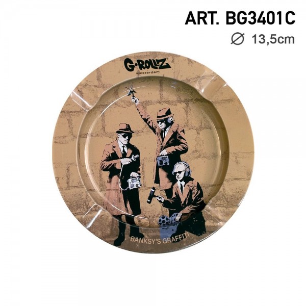 G-Rollz | Banksy&#039;s Graffiti &#039;Spy Booth&#039; Ashtray - Dia: 13.5cm