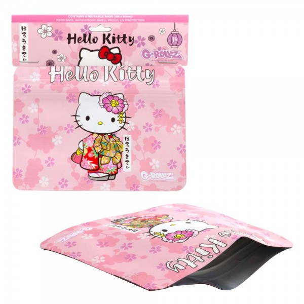 G-Rollz | Hello Kitty &#039;Kimono Pink&#039; 105x80 mm Smellproof Supplement Pouch - 8pcs in Display