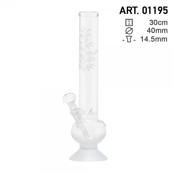 Leaf | Sand Plant Glass Bong- H:30cm- Ø:40mm- Socket:14.5mm