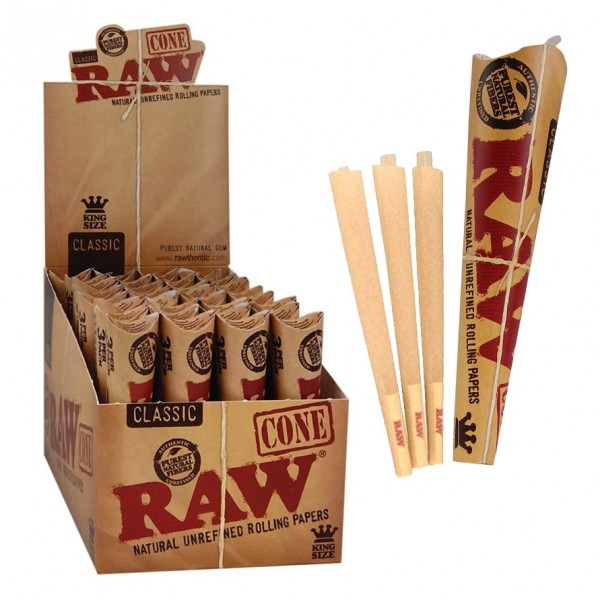 Raw | Classic 3x King Size Cones (32 Packs per Display)
