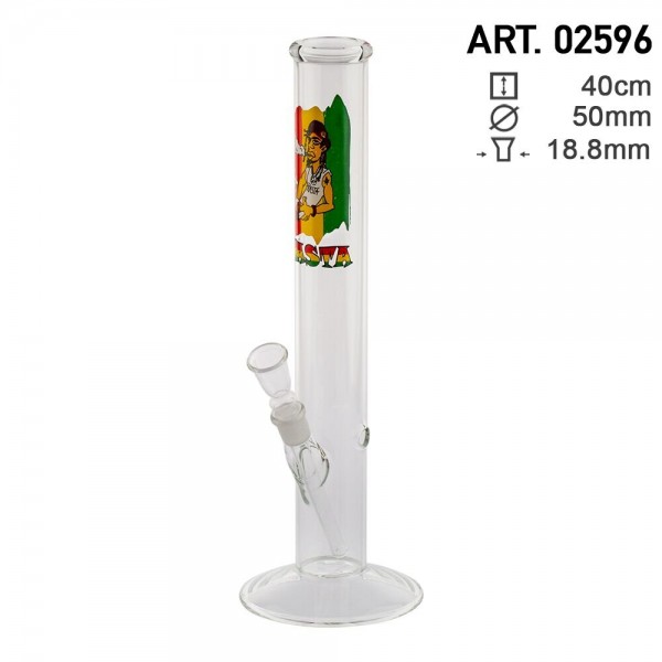 Rasta Dude Cane Glass Bong- Ø:50mm - H:40cm - Socket:18.8mm