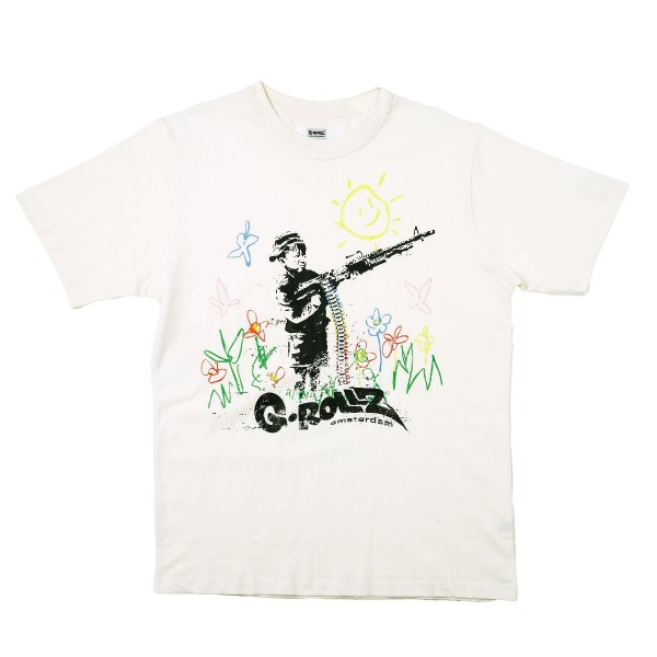 G-Rollz | Banksy's Graffiti 'Enfant Soldat' - T-shirt blanc XS