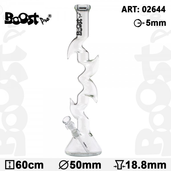 Boost | Hells Fury Glass Bong- H:60cm- Ø:50mm- Socket 18.8mm - WT:5mm (circa)