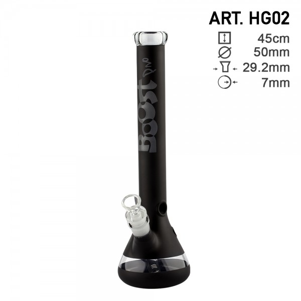 Boost Pro | Beaker Glass Bong Black H:45cm - Ø:50mm - SG:29.2mm