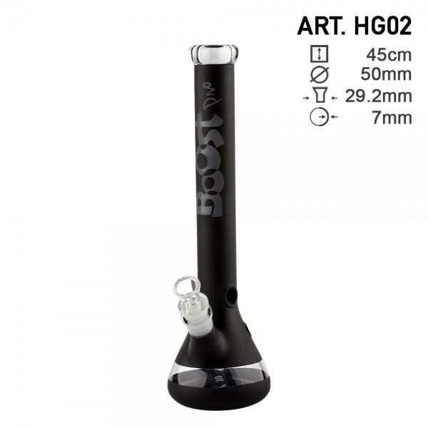 Boost Pro | Beaker Glas Bong Schwarz H:45cm - Ø:50mm - SG:29.2mm