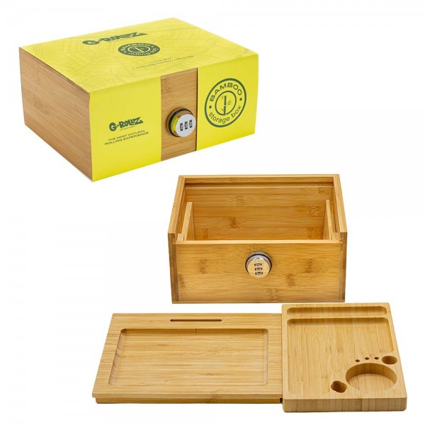 G-ROLLZ | Large Bamboo Storage Box 17.2x25x11.6cm
