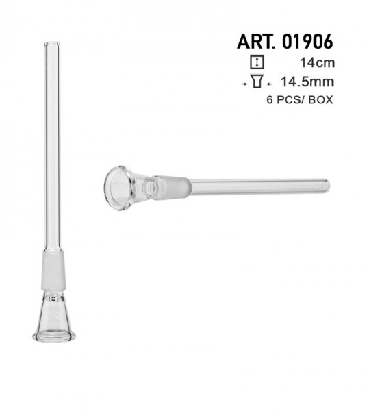 Amsterdam | Glass Chillum - Socket:14.5mm- small hole- L:14cm-6pcs/box