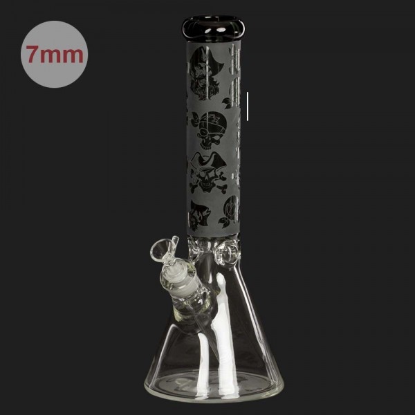 Amsterdam | Limited Edition Mixed Black Skull Beakers - H:37cm - Ø:50mm SG:18.8mm - 5mm thickness