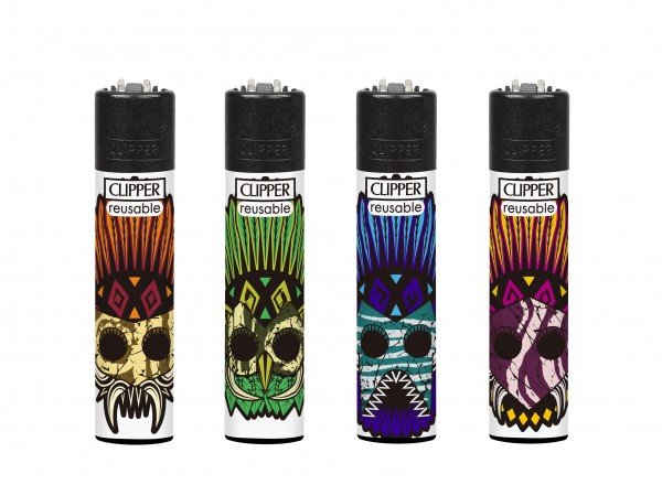 Clipper | Native Totem 2 refillable lighters with mixed designs - 48pcs in display