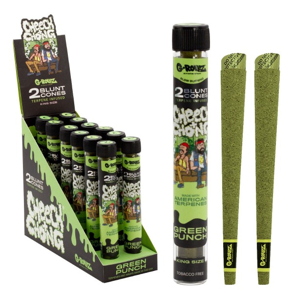 G-Rollz | Cheech & Chong(TM) 2x Terpene Infused Cones 'Green Punch' (12 Pack Display)