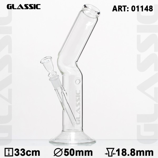 Glassic | Flash Glas Bong - H:33cm - Ø:50mm - Sockel:18.8mm