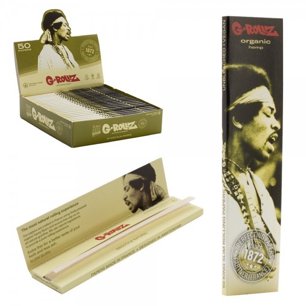 G-Rollz | &#039;Serenade&#039; Organic Hemp - 50 KS Slim Papers (25 Booklets Display)