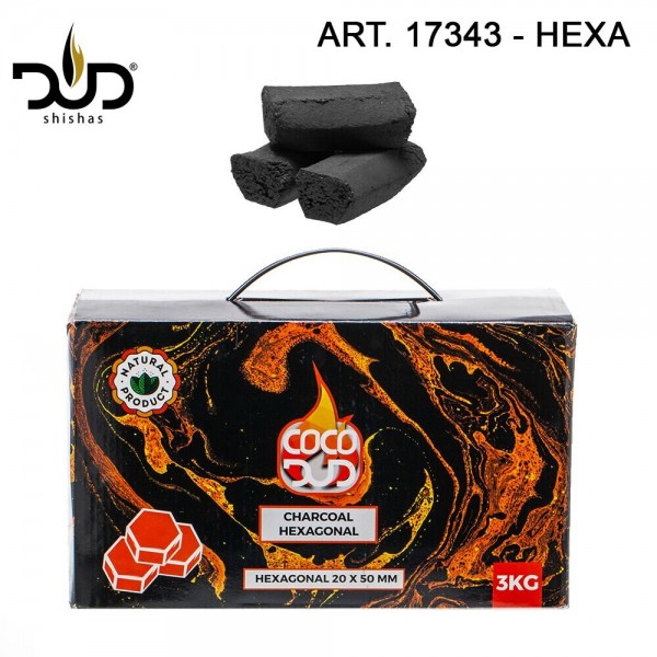 DUD | CoCo DUD Hexagon Shape-charcoal- 216pcs/box 3 kg