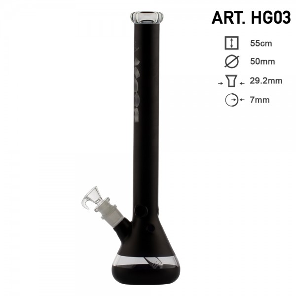 Boost Pro | Beaker Glass Bong Black H:55cm - Ø:50mm - SG:29.2mm