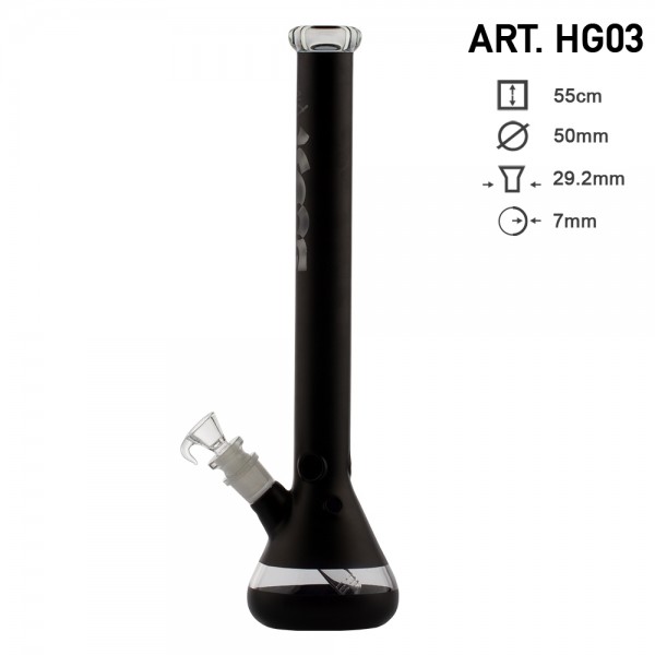 Boost Pro | Beaker Bong en verre Noir H:55cm - Ø:50mm - SG:29.2mm