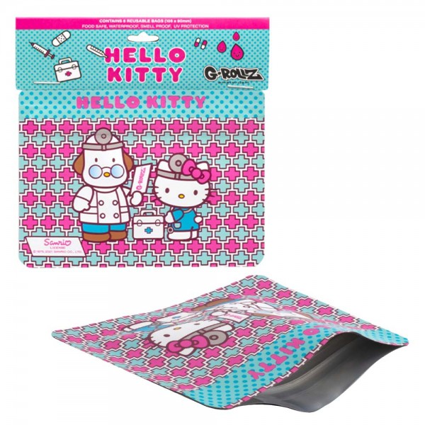 G-Rollz | Hello Kitty &#039;Doctor&#039; 105x80 mm Smellproof Supplement Pouch - 8pcs in Display