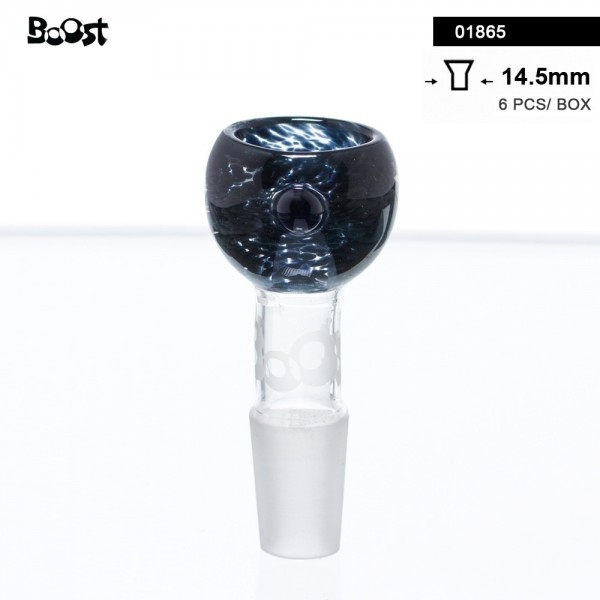 Boost | Bol en verre fumé - Noir - Ø:14.5mm - 6pcs dans un présentoir