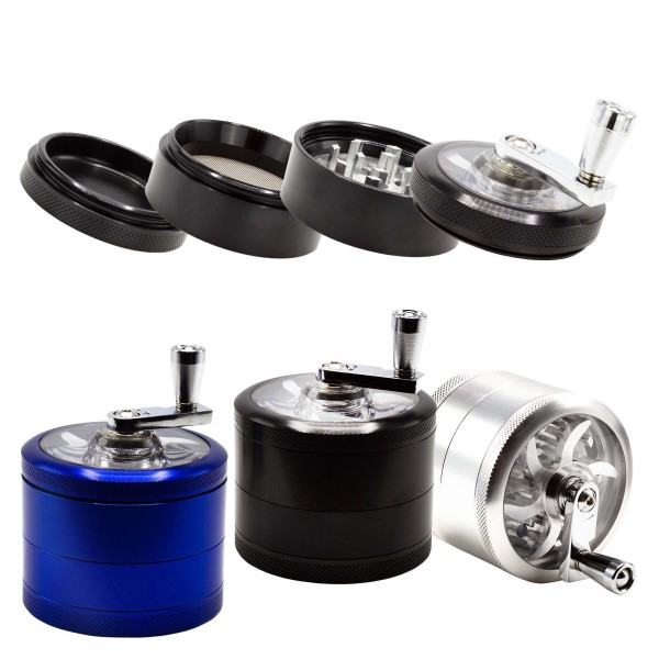 Amsterdam | Crank and Windows Grinders - 4part - Ø:63mm - 6pcs/display- Mixed Colors