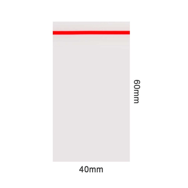 Amsterdam | Zipper Bags 40mm x 60mm 70µ (MU) Red 1000pcs in a display