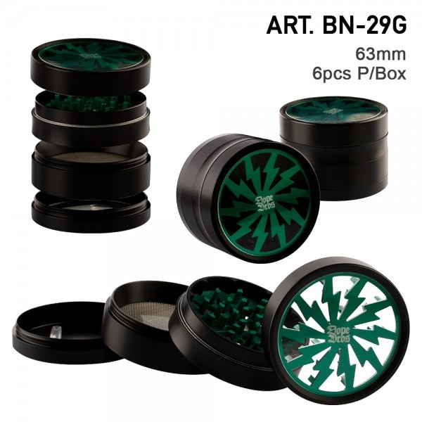 Dope Bros | Grinder Green lightning- 4part- Ø:63mm-6pcs/box