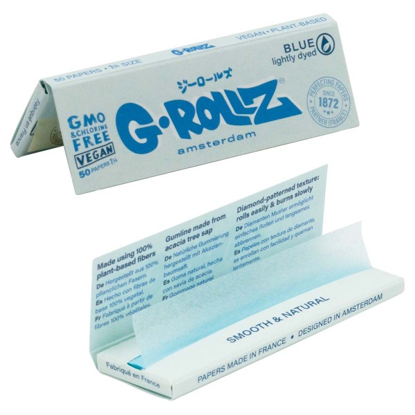G-Rollz | Lightly Dyed Blue - 50 '1¼' Papers (50 Booklets Display)