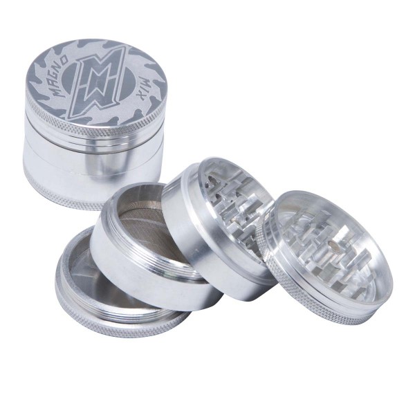 Magno Mix | Grinder - 4part - Ø:50mm- Silver - Minimum order 12 pcs
