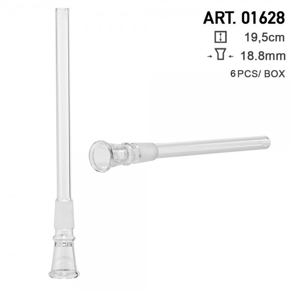 Glass Chillum - Socket:18.8mm - L:19cm - Minimum Order 12pcs per box