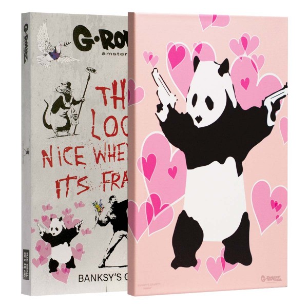 G-Rollz | Banksy&#039;s Graffiti - PANDA GUNNIN&#039; Canvas (64x90x3cm)