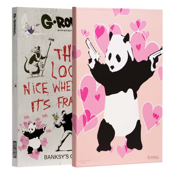 G-Rollz | Graffiti de Banksy - Toile PANDA GUNNIN&#039; (64x90x3cm)